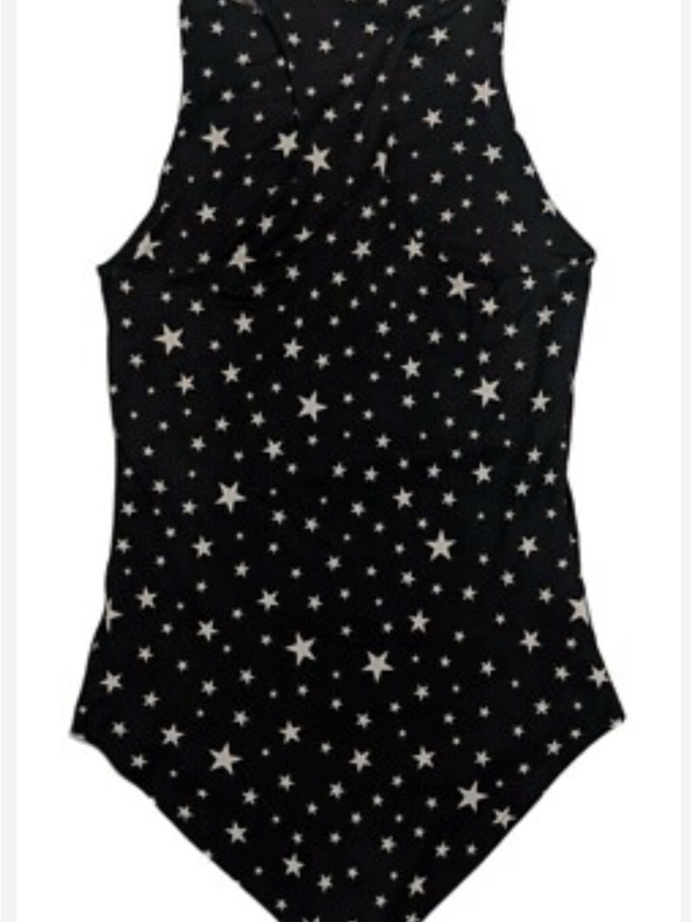 gaze Black Star-Print Sleeveless Bodysuit